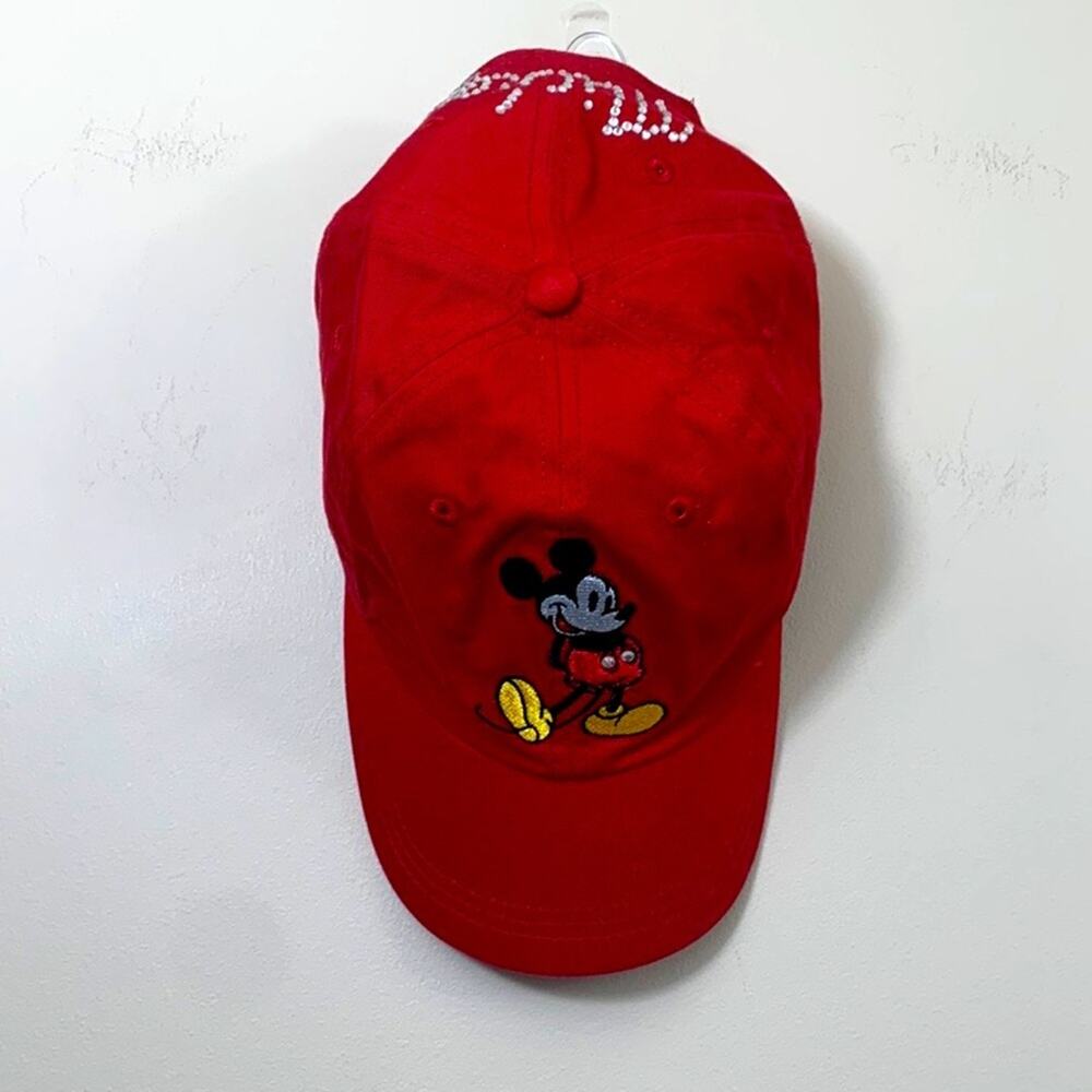 Disney Mickey Mouse Embroidered Red Base Ball Hat